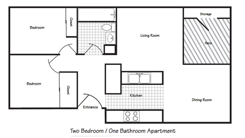 Sage Creek Apartments_Kennewick WA_Floor Plan_Two Bedroom One Bathroom